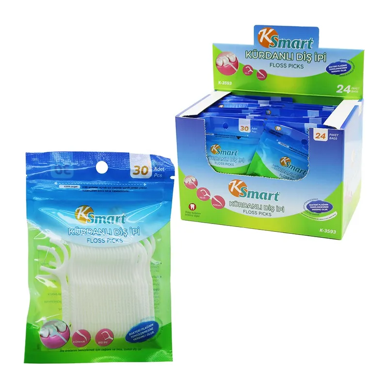720 Adet Poşetli Kürdanlı Diş İpi = 30PCS X 24