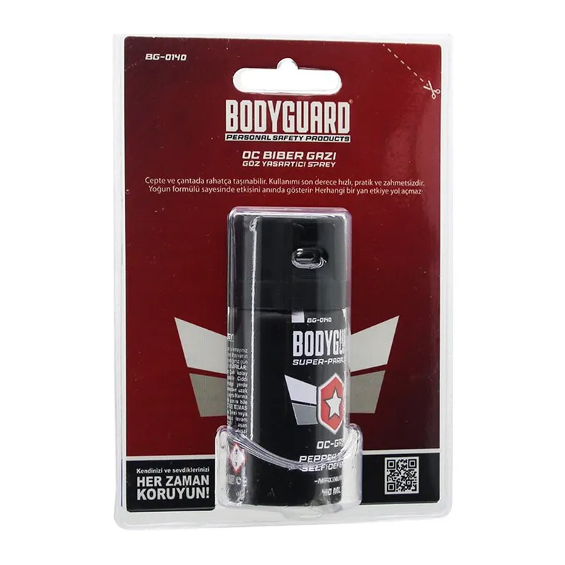 Bodyguard BG-0140 Biber Gazı Sprey 40ML Kendini Savunma Amaçlı Kullanım