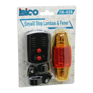 2İN1 Bisiklet Cob Led Fener - Sinyalli Stop Lamba Pilli