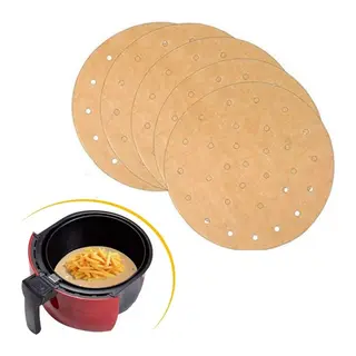 100 Adet Airfryer Pişirme Kağıdı Tek Kullanımlık Hava Fritözü Yuvarlak Delikli Model