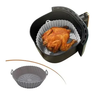 Renkli Isıya Dayanıklı Yıkanılabilir Silikon Fırın Ve Airfryer Yuvarlak Pişirme Matı 20 Cm