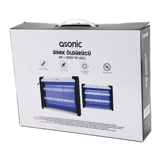 2 Ledli Sinek Öldürücü Cız Makine 4W - 2000V 30M2 Etkinlik Alanı AS-A28