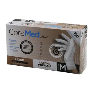 Coremed Bimel M Beden Pudralı Muayene Eldiveni 100LÜ