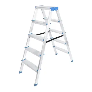 5+5 Çift Basamaklı Alüminyum Metal Merdiven Yükseklik = 115CM Baş Genişlik = 8CM