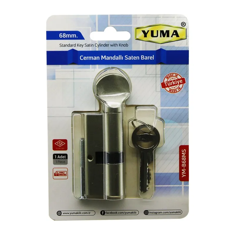 Cerman Mandallı Saten Barel Kilit 68MM YM-B68MS