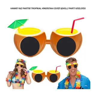 Hindistan Cevizi Tropikal Hawaii Yaza Merhaba Parti Gözlüğü