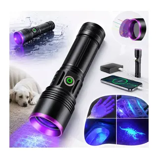 365nm UV Siyah Işık El Feneri – 20W Güçlü LED, Type-C Şarjlı, IP65 Dayanıklı Gövde