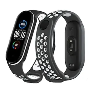 Xiaomi Mi Band 4 Spor Delikli Kordon - Siyah-Beyaz