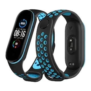 Xiaomi Mi Band 4 Spor Delikli Kordon - Siyah-Mavi