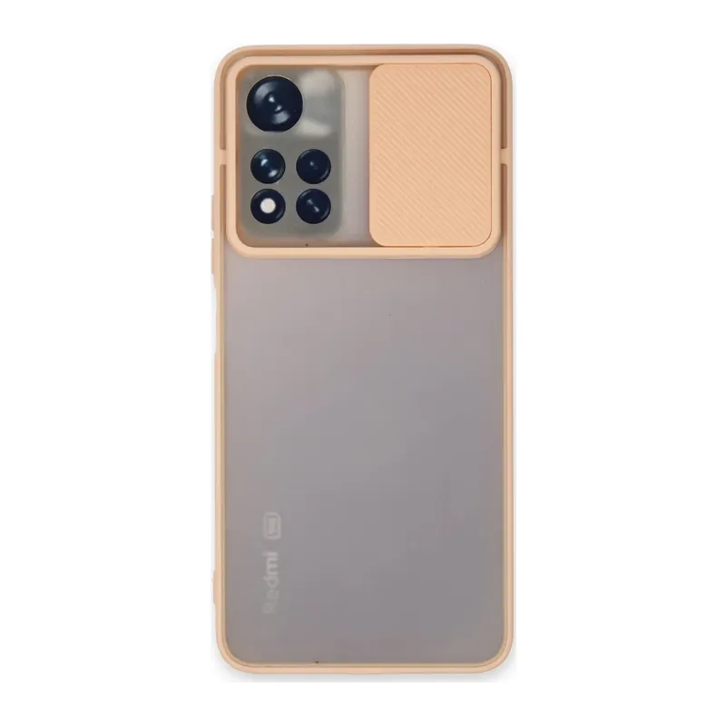 Xiaomi Redmi Note 11T Kılıf Palm Buzlu Kamera Sürgülü Silikon - Pembe