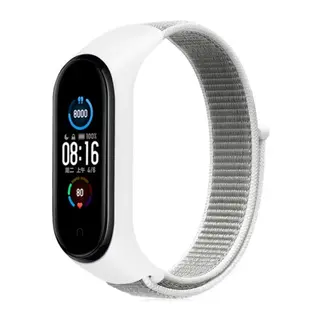 Xiaomi Mi Band 4 Hasırlı Cırtcırtlı Kordon - Beyaz