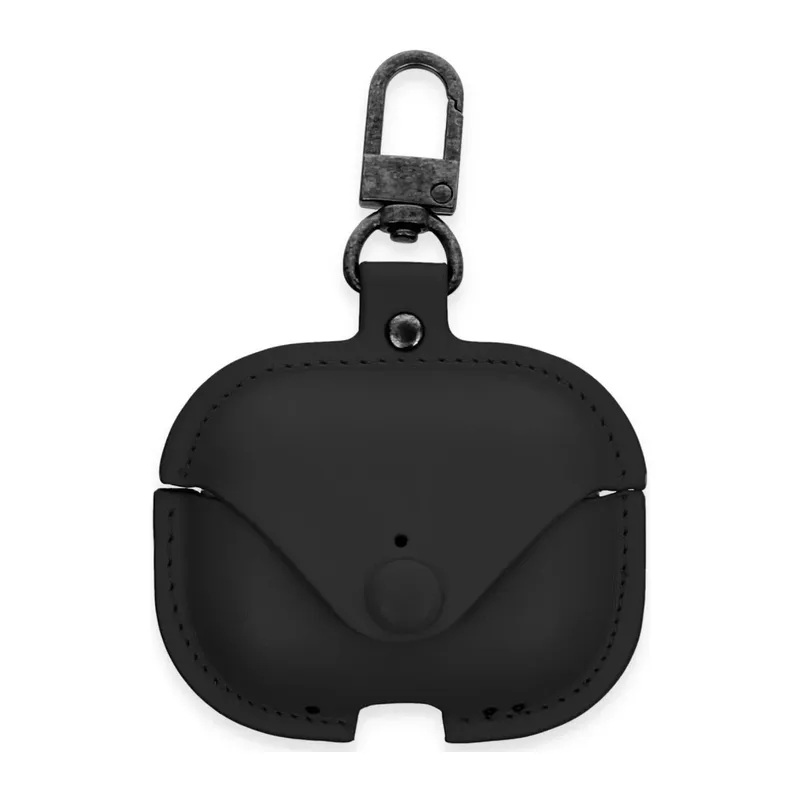 Apple Airpods 3 (3.nesil) Çanta Deri Kılıf - Siyah
