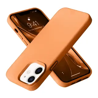 Apple iPhone 12 Kılıf Nano içi Kadife Silikon - Turuncu