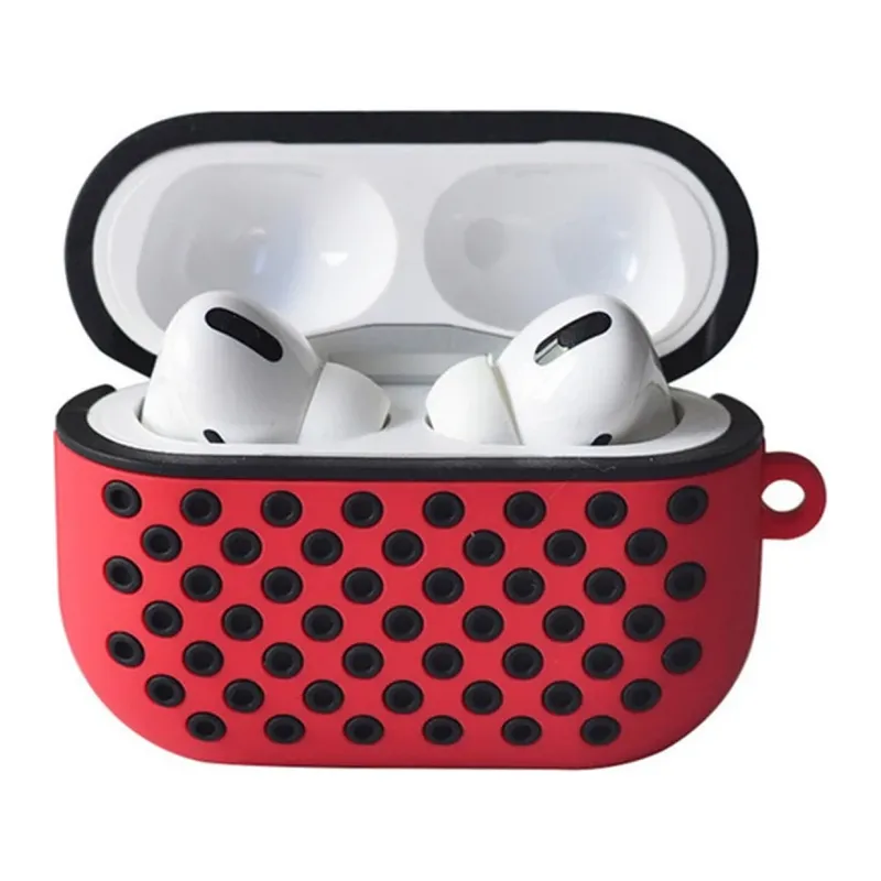 Apple Airpods Pro 2 (2.nesil) Spor Delikli Kılıf - Kırmızı-Siyah