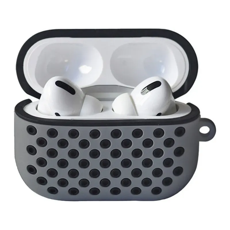 Apple Airpods Pro 2 (2.nesil) Spor Delikli Kılıf - Gri-Siyah