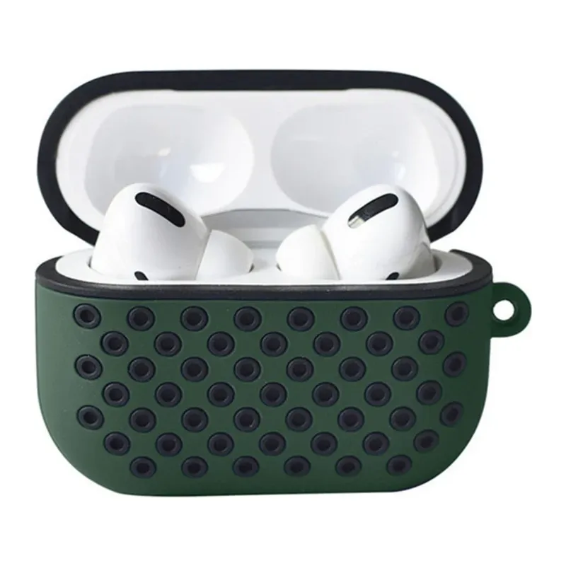 Apple Airpods Pro 2 (2.nesil) Spor Delikli Kılıf - Haki Yeşil-Siyah
