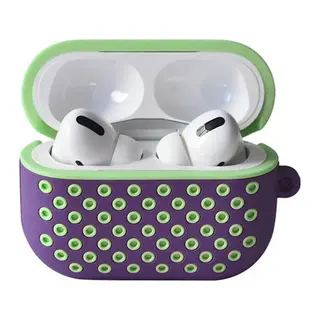 Apple Airpods Pro 2 (2.nesil) Spor Delikli Kılıf - Lila-Yeşil