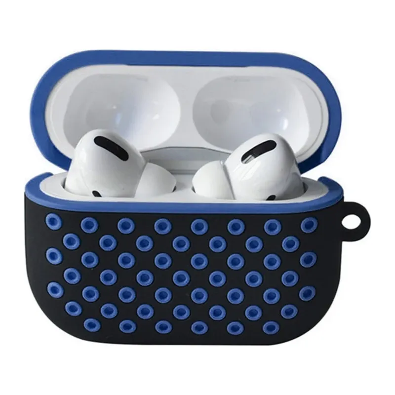 Apple Airpods Pro 2 (2.nesil) Spor Delikli Kılıf - Siyah-Mavi