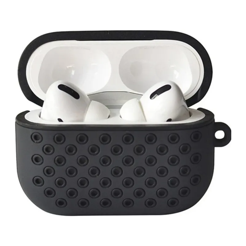 Apple Airpods Pro 2 (2.nesil) Spor Delikli Kılıf - Siyah-Siyah