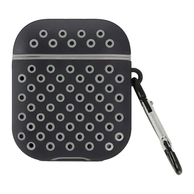 Apple Airpods 2 (2.nesil) Spor Delikli Kılıf - Siyah-Gri