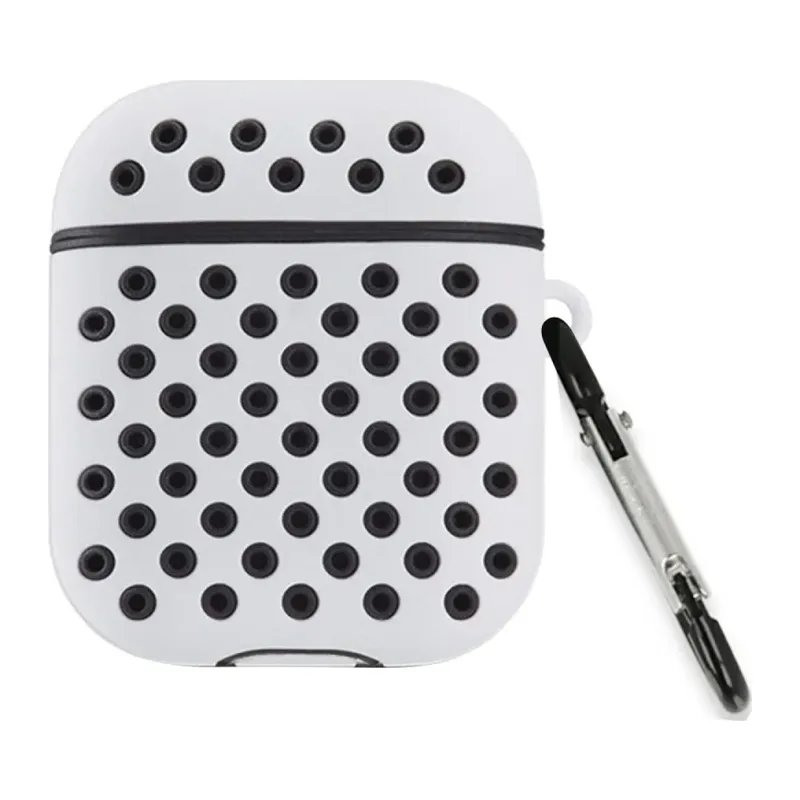 Apple Airpods 2 (2.nesil) Spor Delikli Kılıf - Gri-Siyah