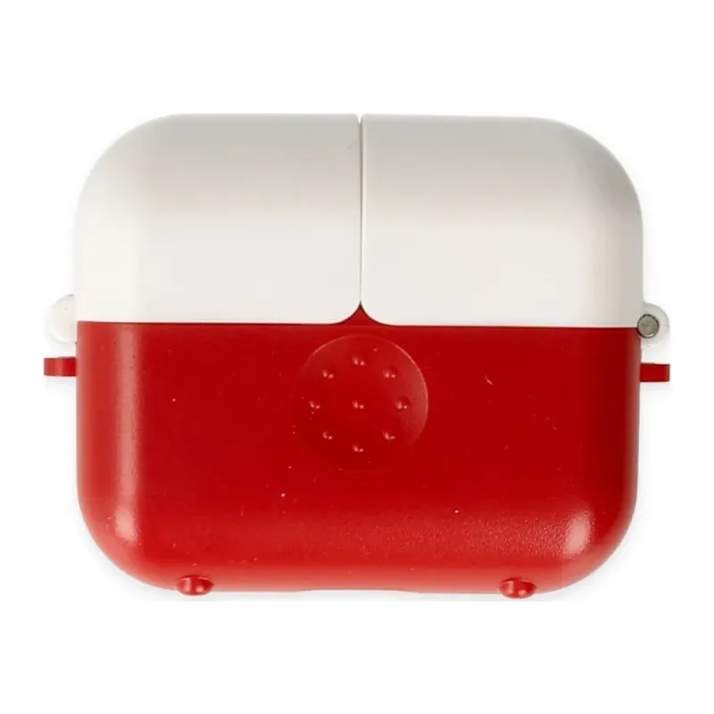 Apple Airpods 3 (3.nesil) Basmalı Kılıf - Kırmızı-Beyaz
