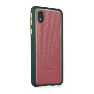 Samsung Galaxy A01 Core Kılıf Miami Şeffaf Silikon - Koyu Yeşil