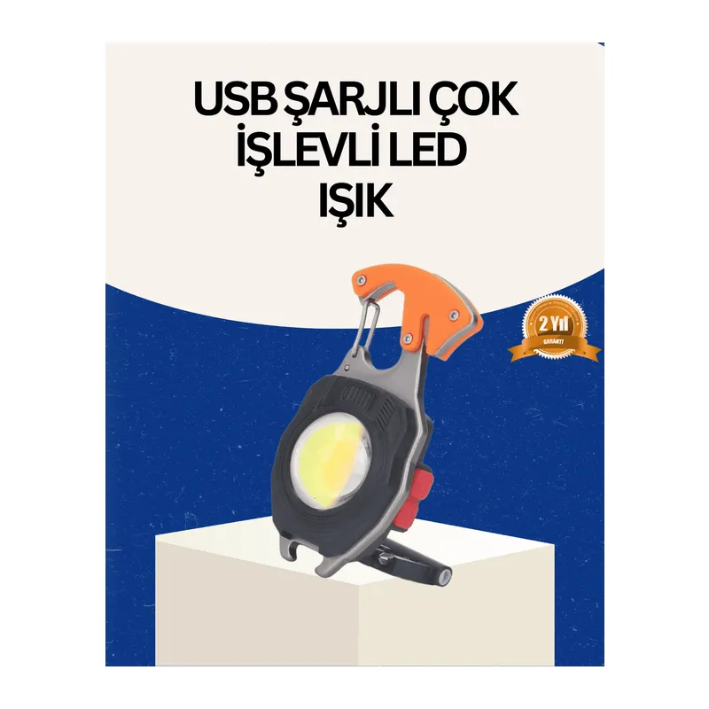 USB Şarjlı Mini LED Anahtarlık Fener