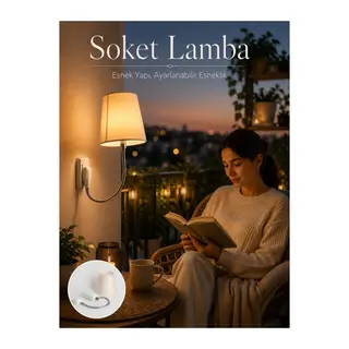 Priz Lambası Esnek Kollu Yatak Başı Aydınlatma
