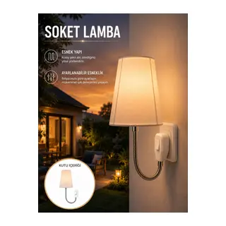 Ayarlanabilir Soket Lamba Gece Okuma Işığı