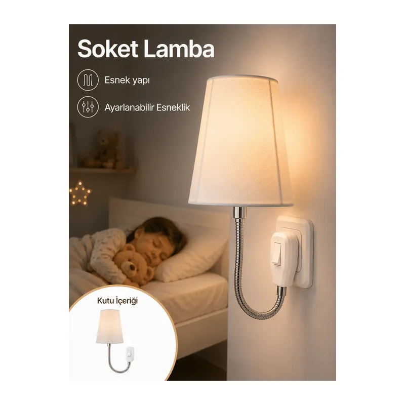 Gece Aydınlatması Soket Lamba Prize Takılma Özellikli