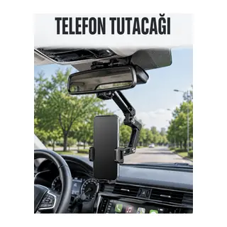 Araç Dikiz Aynası Telefon Tutucu Ayarlanabilir Katlanabilir Navigasyon Telefon Standı
