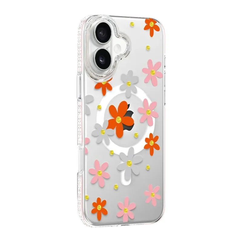 Joko Apple iPhone 16 Floral Magsafe Kapak - Turuncu
