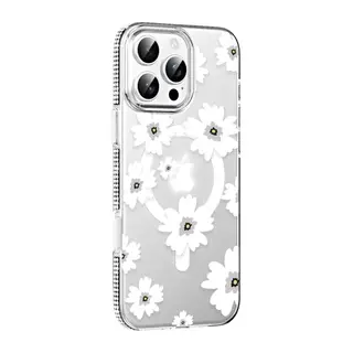 Joko Apple iPhone 16 Pro Max Floral Magsafe Kapak - Beyaz