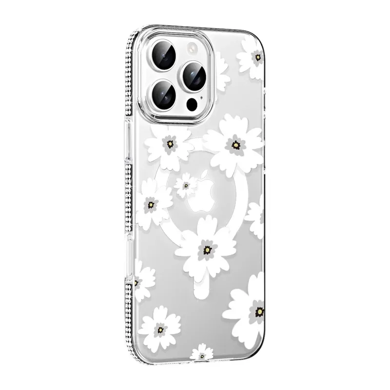 Joko Apple iPhone 16 Pro Max Floral Magsafe Kapak - Beyaz