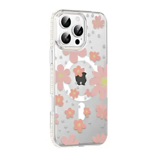 Joko Apple iPhone 16 Pro Max Floral Magsafe Kapak - Pembe