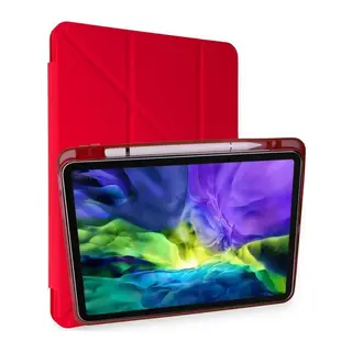 Apple iPad Air 4 10.9 Kılıf Kalemlikli Mars Tablet Kılıfı - Kırmızı