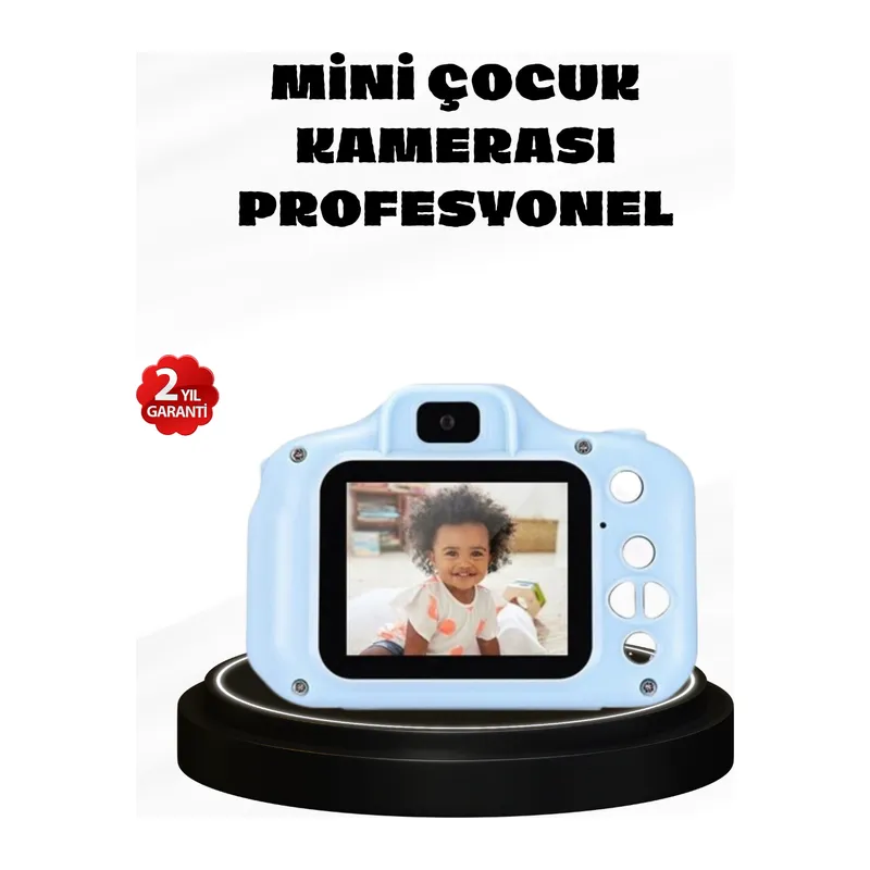 Çocuklar İçin Mini Dijital Kamera – 1080p HD, 2.0 İnç Ekran, Komik Filtreli ve Şarjlı