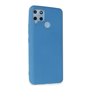 Realme C15 Kılıf Nano içi Kadife Silikon - Mavi