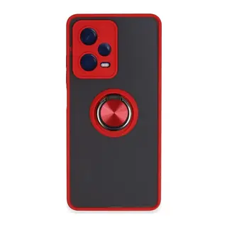 Xiaomi Poco X5 Pro 5G Kılıf Montreal Yüzüklü Silikon Kapak - Kırmızı