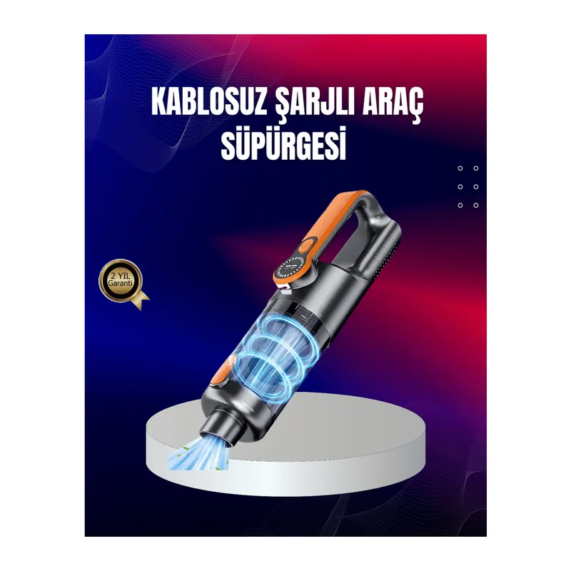 Taşınabilir Şarjlı El Süpürgesi Çok Yönlü Temizlik 5 Başlıklı Numaratör Hediyeli