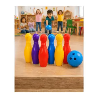 Eğlenceli Bowling Oyuncak Seti Çocuklar İçin Renkli Kuka ve Top