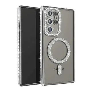 Samsung Galaxy S23 Ultra Joke Simli Magneticsafe Kılıf - Gümüş