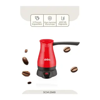 Elektrikli Cezve Pls. Türk Kahve Makine Çelik Gizli Rezistans 700W 5 Fincan - 400ML SCM-2948