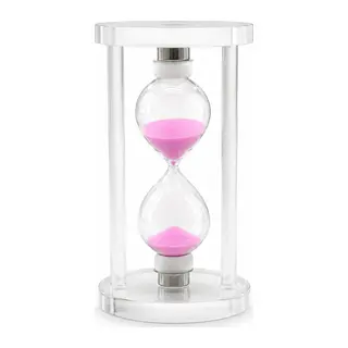 Büyük Cam Kum Saati Cam Standlı= Çap: 7.5CM-YÜKSEKLİK: 15CM