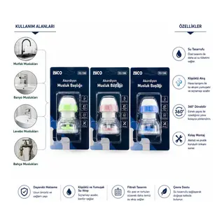 12 Adet Musluk Ucu Filtresi Akordiyon - Pervaneli 360° 16-19MM Tüm Musluklara Uyum Kireçlenme Yapmaz