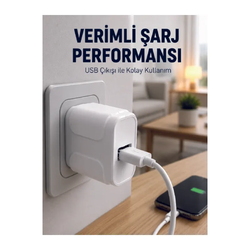 12W USB Şarj Adaptörü Ev ve Ofis Kullanımına Uygun