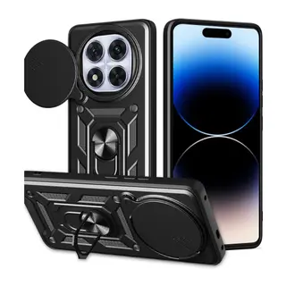 Xiaomi Redmi Note 14 Pro Plus Kılıf Pars Lens Yüzüklü Silikon - Siyah