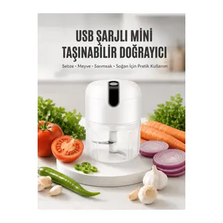 Rondo Doğrayıcı 250 ML Taşınabilir USB Şarjlı Pratik El Rondo Blender Yeni Nesil
