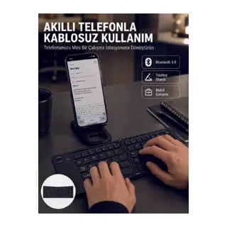Taşınabilir Katlanabilir Bluetooth Klavye iOS Android Windows Uyumlu